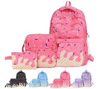 Set di zaini e contenitori for il pranzo da 3 pezzi for bambini, include una borsetta, una stampa di gelato