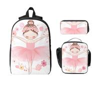 Set di zaini per ragazze e ragazzi, con borsa per il pranzo, astuccio per matite e ballerina, 3 pezzi, borse per la scuola, isolanti, regali per donne e uomini