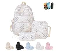 Set di zaini scolastici da 3 pezzi a pois for adolescenti, zaino in nylon leggero