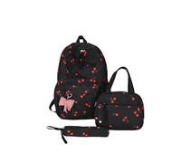 Set di zaini semplici in tre pezzi con borsa per il pranzo e astuccio per matite Zaino per laptop Zaino in nylon Kawaii di capacità Zaino per scuola all'aperto