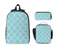 Set di zaino artistico geometrico per ragazze e ragazzi, con borsa per il pranzo, astuccio marocchino, 3 pezzi, borse per la scuola, isolato, regalo per donne e uomini