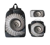 Set di zaino con scala a chiocciola, 3 in 1, borsa da viaggio, borsa per il pranzo
