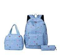 Set di zaino per la scuola per adolescenti, 3 pezzi, per la scuola e la | Set di zaino per la scuola, zaino e tasche abbinate secondo l'immagine principale, nylon, scuola, campus