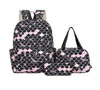 Set di zaino per la scuola per adolescenti, alla moda, per la scuola e la | Set di zaino per la scuola, zaino e tasche abbinate secondo l'immagine principale, nylon, scuola, campus