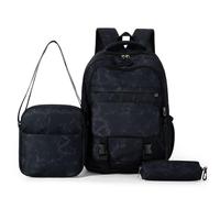 Set di zaino per la scuola per adolescenti, grande borsa a tracolla per la | Set di zaino per la scuola, zaino e tasche abbinate secondo l'immagine principale, nylon, scuola, campus
