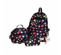 Set di zaino per la scuola per ragazzi e bambini, con stampa, per la scuola | Set di zaino per la scuola, zaino e tasche abbinate secondo l'immagine principale, nylon, scuola, campus