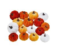 Set di zucche false mini artificiali, zucche in flanella in schiuma con foglie autunnali, ornamenti da tavolo per portico di Halloween di Halloween del Ringrazia