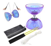 Set Diablo da giocoleria da 4 pezzi per bambini principianti, giocattolo Diabolo in plastica morbida e flessibile con rete a bastoncino