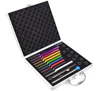 Set diapason Chakra, diapason multicolori 10 pezzi con valigia, 2 mazzetti in gomma, 10 basi in gomma, panno for la pulizia, kit di strumenti di guarigione del suono for terapia di guarigione dei chak