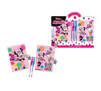 SET DIARI SEGRETI MINNIE DISNEY CON LUCCHETTO CHIAVI PENNE GLITTERATE COLORATE