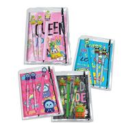 Set Diari ZOO 2025/2026 - Agenda 12 Mesi Datata - Tinta Unita - 4 Colori - con Accessori e Sovracoperta PVC Trasparente (Rosa)