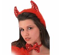 SET DIAVOLETTA CON CERCHIETTO E PAPILLON TRAVESTIMENTO PER CARNEVALE HALLOWEEN