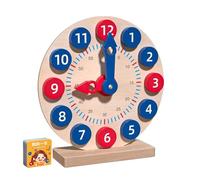Set didattico con Orologio analogico - Orologio didattico in Legno con 18 Carte, Strumento, Set di attività pratiche per Bambini | Risorsa Pratica in Classe Homeschool per Le Prim