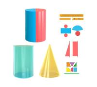 Set Didattico Geometria 8 in 1 Cilindro e Cono per Classe 6 - Strumenti Pratici per Insegnare Volume e Area Superficiale