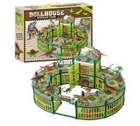 Set Dino Giocattolo 215 Pezzi Giochi Divertente con Base per Battaglia | Dinosauri e Casa per Bambini Per Casa Asilo Nido Scuola 'Infanzia Scuola Materna Soggiorno