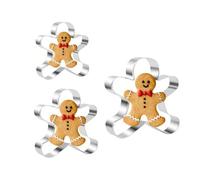 Set DIPZO Tagliabiscotti Omino Pan di Zenzero, 3 Pezzi in Acciaio Inox per Biscotti di Natale e Feste