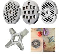 Set dischi forati per tritacarne Bosch 5 dimensioni / 2,7-4-8 mm e 1 lama a croc