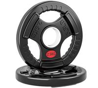 Set Dischi Pesi Palestra 2x2.5kg Foro 5 cm Impugnature Ergonomiche Acciaio Rivestito Nero