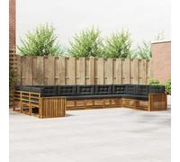 Set Divani 7 Pz Legno Acacia Massello e e Antracite | Design resistente alle intemperie, finitura lucida, configurazione flessibile, comfort per esterno, facile pulizia