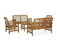 Set Divani da Giardino 5 pz in Legno Massello di Acacia