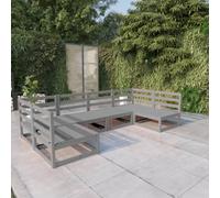 Set Divani da Giardino 6 pz in Legno Massello di Pino