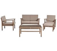 Set Divani da Giardino in Legno di Acacia Massiccio a 4 Posti con Tavolo Manila