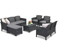 Set divani in Technorattan Venezia Relax Corner 8 antracite Bica