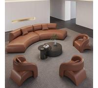 Set divano componibile curvo, divano moderno in pelle di alta qualità con sedia e tavolino da caffè, design lussuoso, nessun montaggio richiesto per il soggiorno