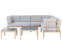 Set Divano da Esterno in Alluminio Beige e cuscini grigi a 6 posti Rima III