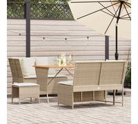 vidaXL Set Divano da Giardino 5 pz con Cuscini Beige in Polyrattan, Set di divani da Esterno, Set di divani in Vimini, Set di divani in Rattan PE