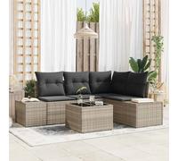Set Divano da Giardino 5 pz Grigio chiaro polyrattan