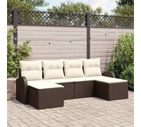 Set Divano da Giardino 6 pz Marrone
