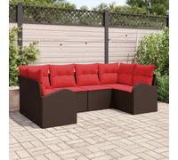 Set Divano da Giardino 6 pz Marrone