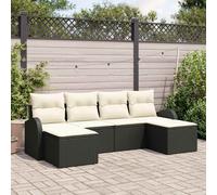 Set Divano da Giardino 6 pz Nero
