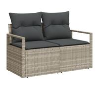 Set divano da giardino in 4 pezzi con cuscini beige in polyrattan