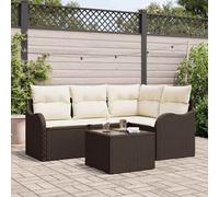 Set Divano da Giardino Marrone polyrattan
