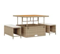 Set Divano da Giardino vidaXL 9 Pezzi con Cuscini Beige Polyrattan AcaciaSet giardino relax