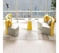 Set divano e tavolo curvo con rivestimento in pelle per ufficio moderno, hall dell'hotel e sala pausa creativa