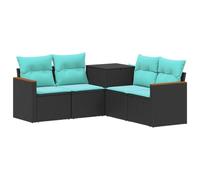 Set divano esterno in 5 pezzi in rattan e acciaio con cassapanca | Design modulare, resistente alle intemperie, facile manutenzione, cassettone integrato, ideale per terrazza e giardino