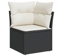 Set Divano Giardino 9 Pezzi con Cuscini Nero Polyrattan Acacia