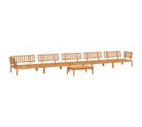 Set divano pallet giardino in acacia massiccia, 6 pezzi, design a doghe | Legno tropicale denso, ventilazione ottimale, modulo flessibile, manutenzione bagnata, supporto 110 kg per seduta