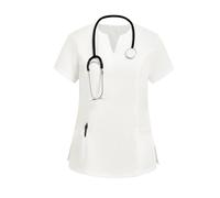 Set divisa da infermiera composto da top a maniche corte scollo a V e pantaloni tinta unita L,M,S,XL,XSColore unicoTessuto,Tessuto intrecciato