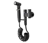 Set doccetta con supporto a parete, tubo da 2 m, moderno per bagno e WC (nero)