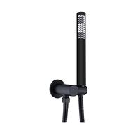 Set doccetta da Bagno con Staffa per doccetta, Uscita Tonda e Quadrata, Nero Opaco, Cromato Lucido, Oro Spazzolato, Grigio Canna di Fucile (Colore : Rould Gun Metal)