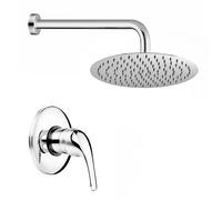 Set doccia a incasso in ottone con braccio 35 soffione 20 in acciaio Fast