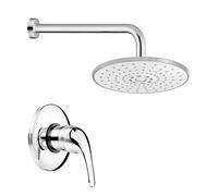 Set doccia a incasso in ottone cromato con braccio e soffione in ABS Fast