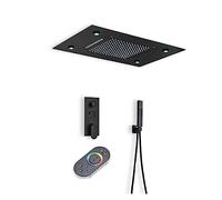 Set doccia a LED Rubinetti for con montaggio a soffitto neri ， Sistemi for bagno getto a cascata display digitale
