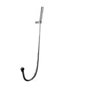 Set Doccia a Mano Tonda in Ottone da Bagno, Oro Spazzolato, Nero Opaco, Metallo Grigio, Presa a Muro con Supporto per Doccia, Tubo da 1,5 (Colore : B CP with Outlet)