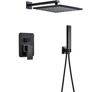 Set doccia a parete con miscelatore termostatico in ottone con soffione a mano e soffione a pioggia, tecnologia di iniezione avanzata, dispositivo da bagno di lusso