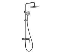 Set doccia a parete con soffione a 3 funzioni, combinazione doccia a pioggia con maniglia singola, finitura cromata, tubo doccia resistente per un'esperienza di lusso in bagno
